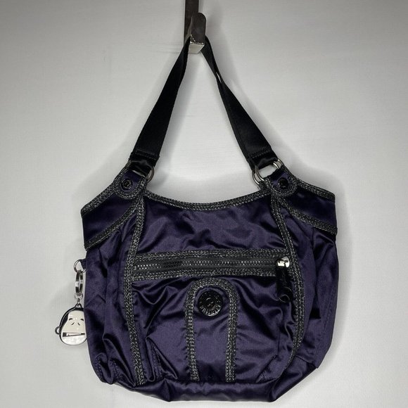 Kipling Bags Kipling Gorilla Girlz Zouk Purple Satin Black Silver